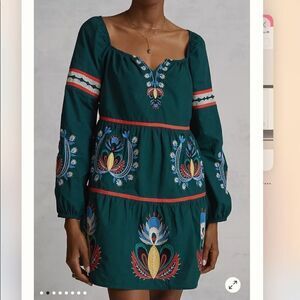 Anthropologie Let Me Be Embroidered Tunic Dress NWT